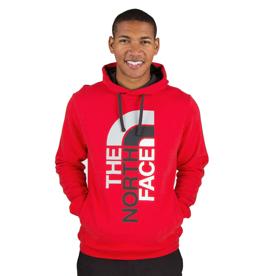 red north face pullover