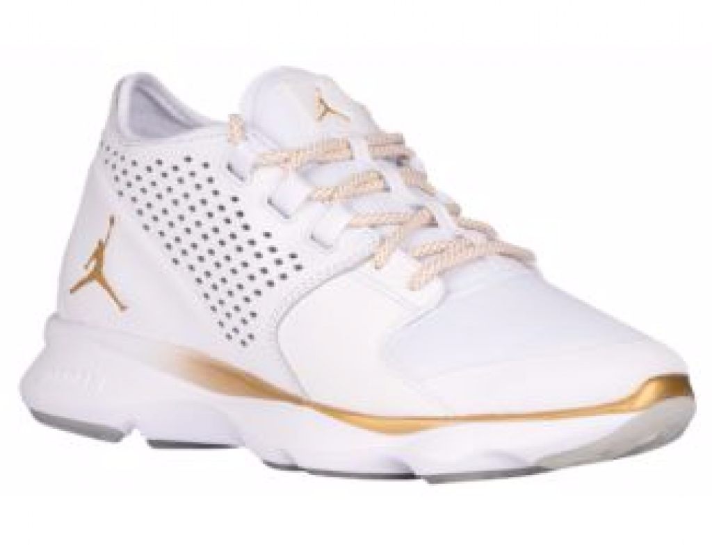 Men's Jordan Flow White & Gold Sneakers 59.99