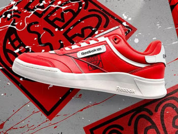 Red Reebok x Keith Haring Club C Legacy Casual Shoes
